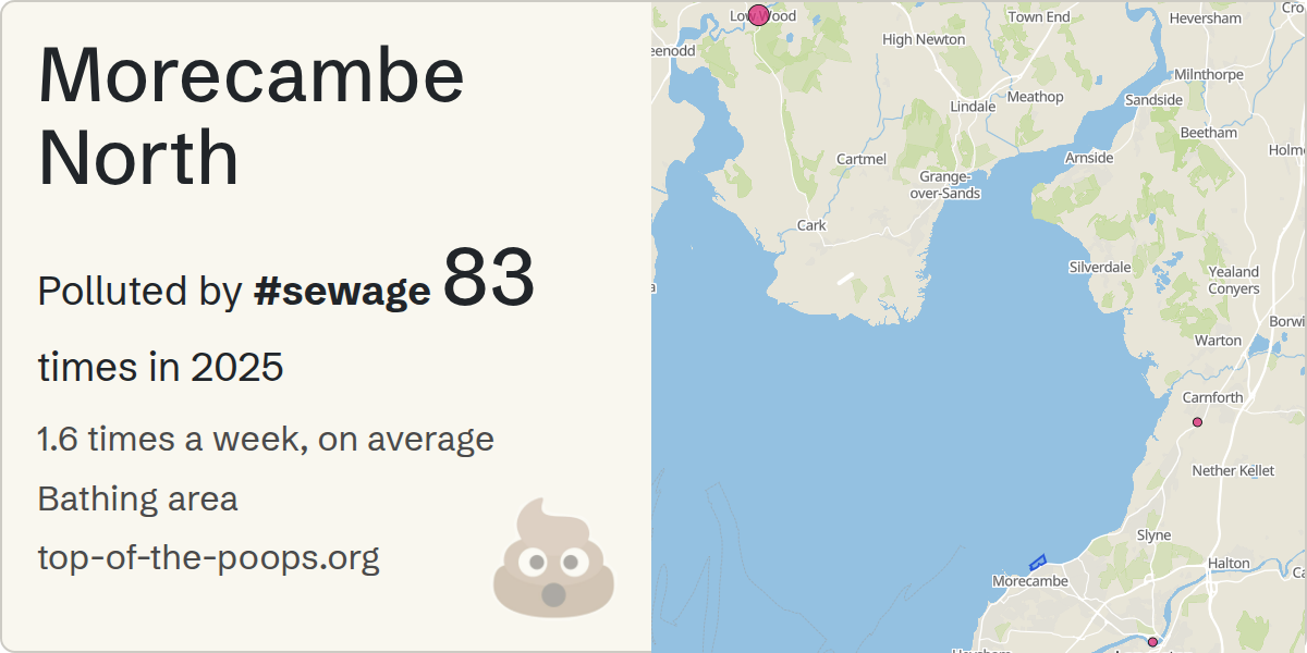 Sewage pollution map of Morecambe North