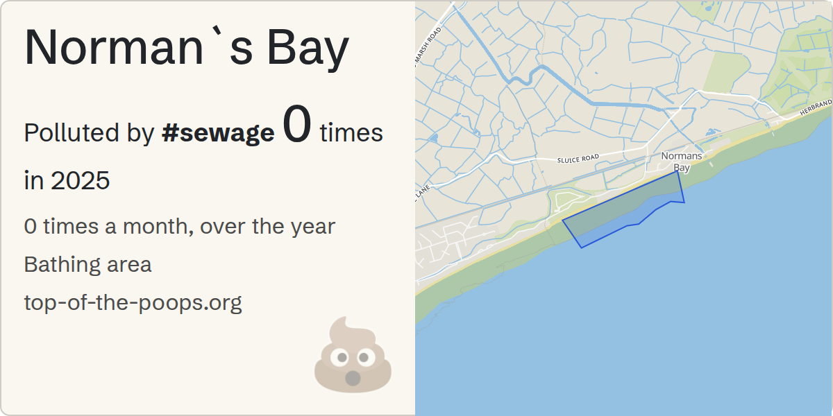 Sewage pollution map of Norman`s Bay