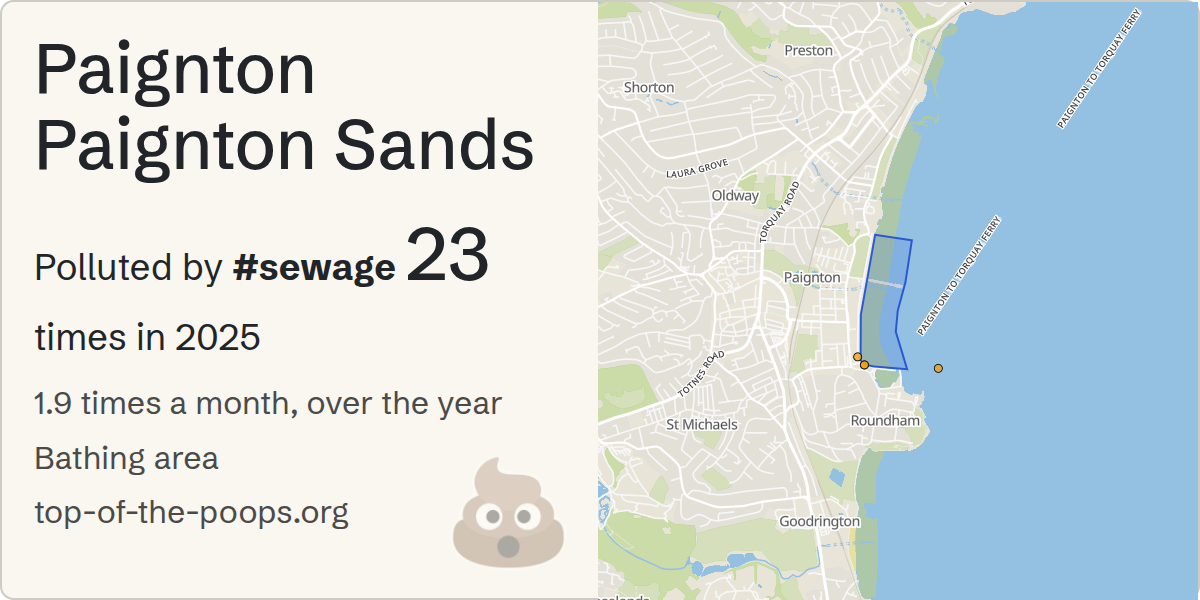 Sewage pollution map of Paignton Paignton Sands