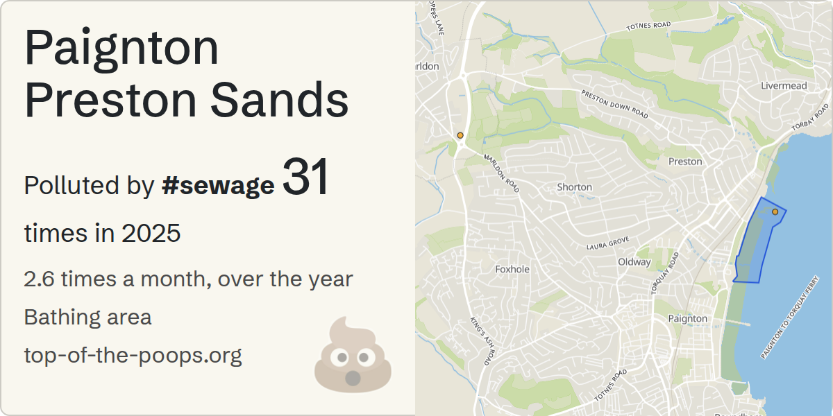 Sewage pollution map of Paignton Preston Sands