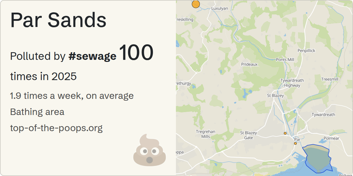 Sewage pollution map of Par Sands