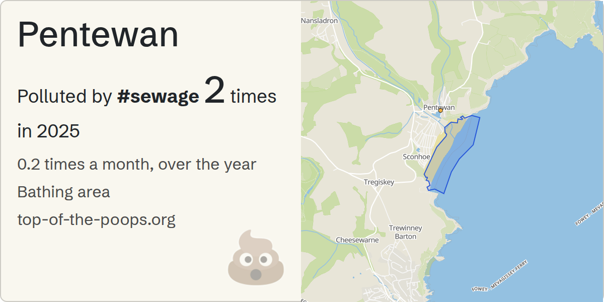 Sewage pollution map of Pentewan
