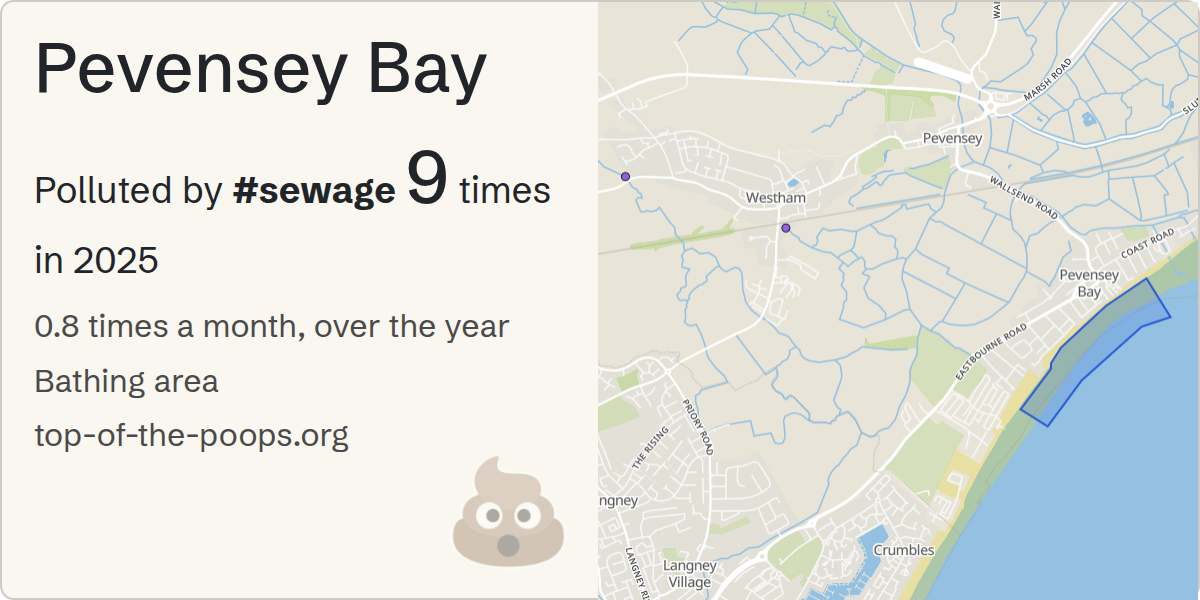 Sewage pollution map of Pevensey Bay