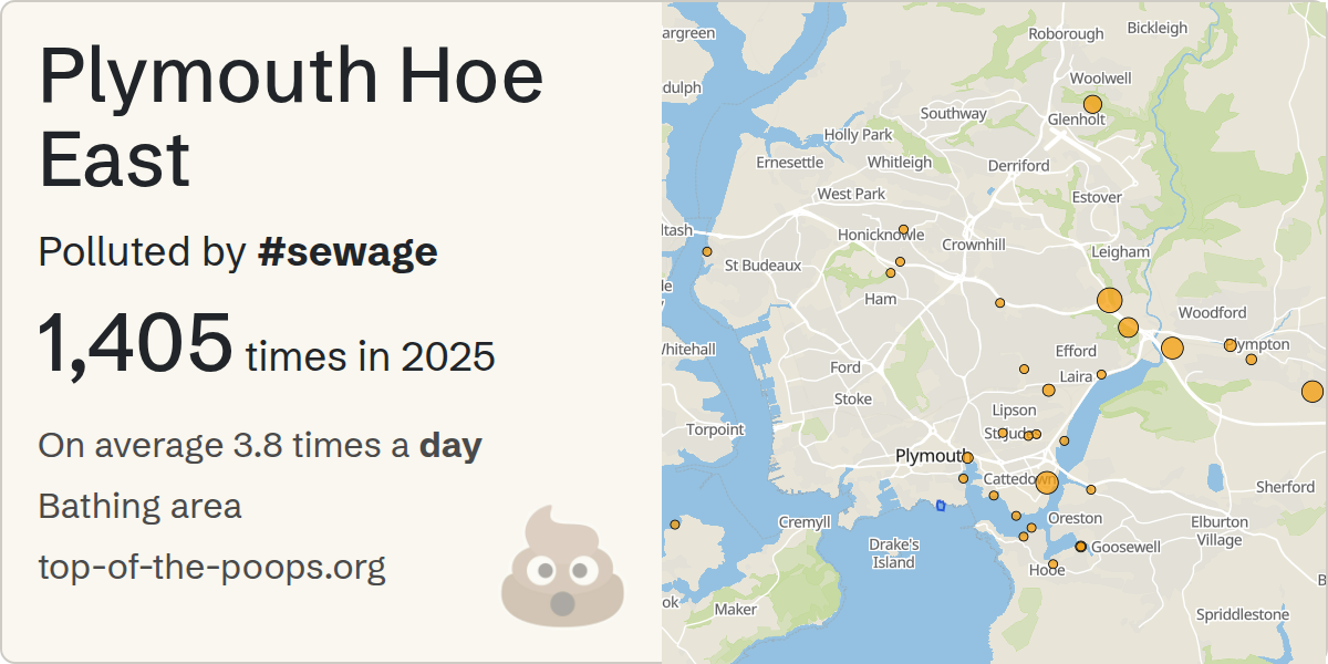 Sewage pollution map of Plymouth Hoe East