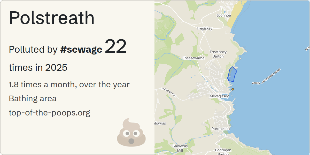 Sewage pollution map of Polstreath