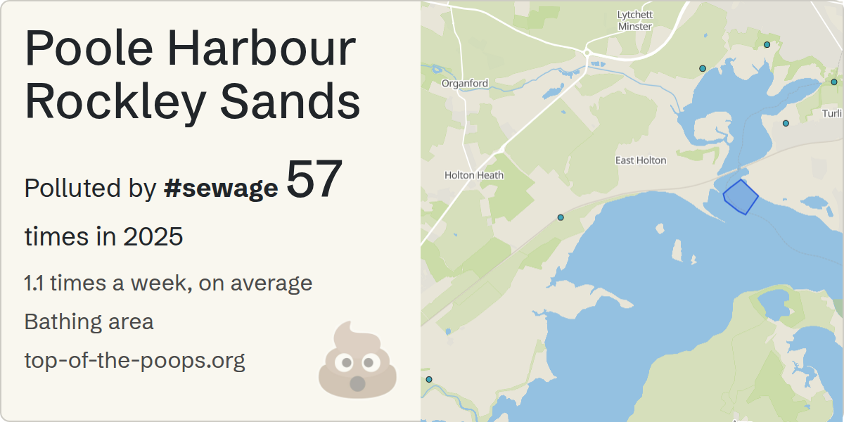Sewage pollution map of Poole Harbour Rockley Sands