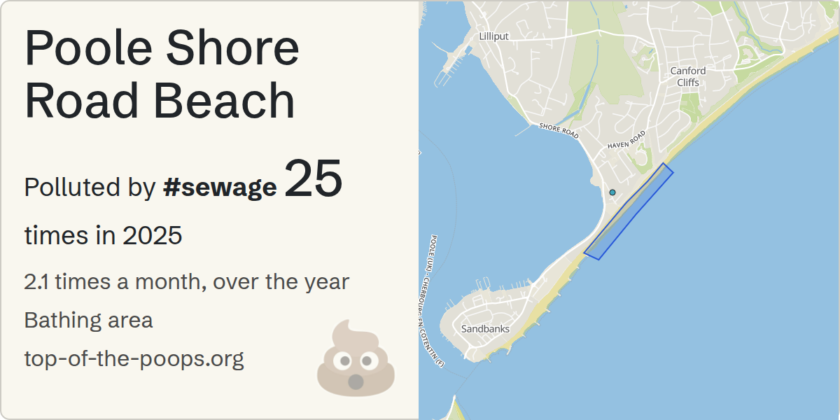 Sewage pollution map of Poole Shore Road Beach