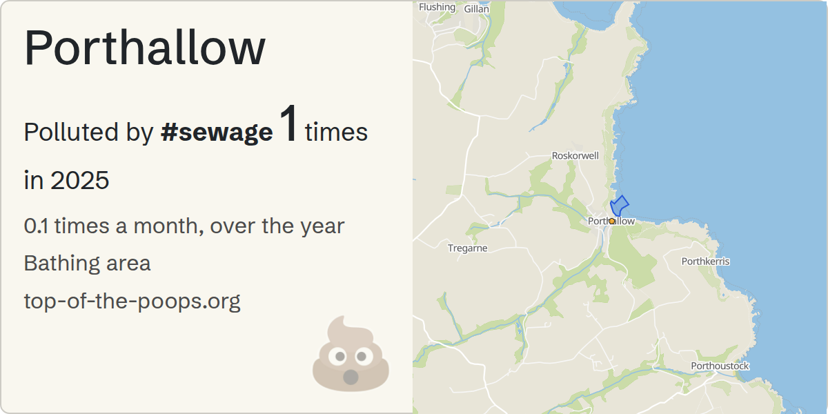 Sewage pollution map of Porthallow