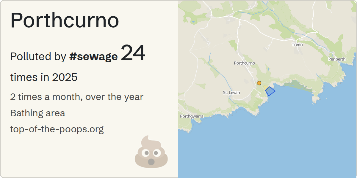 Sewage pollution map of Porthcurno