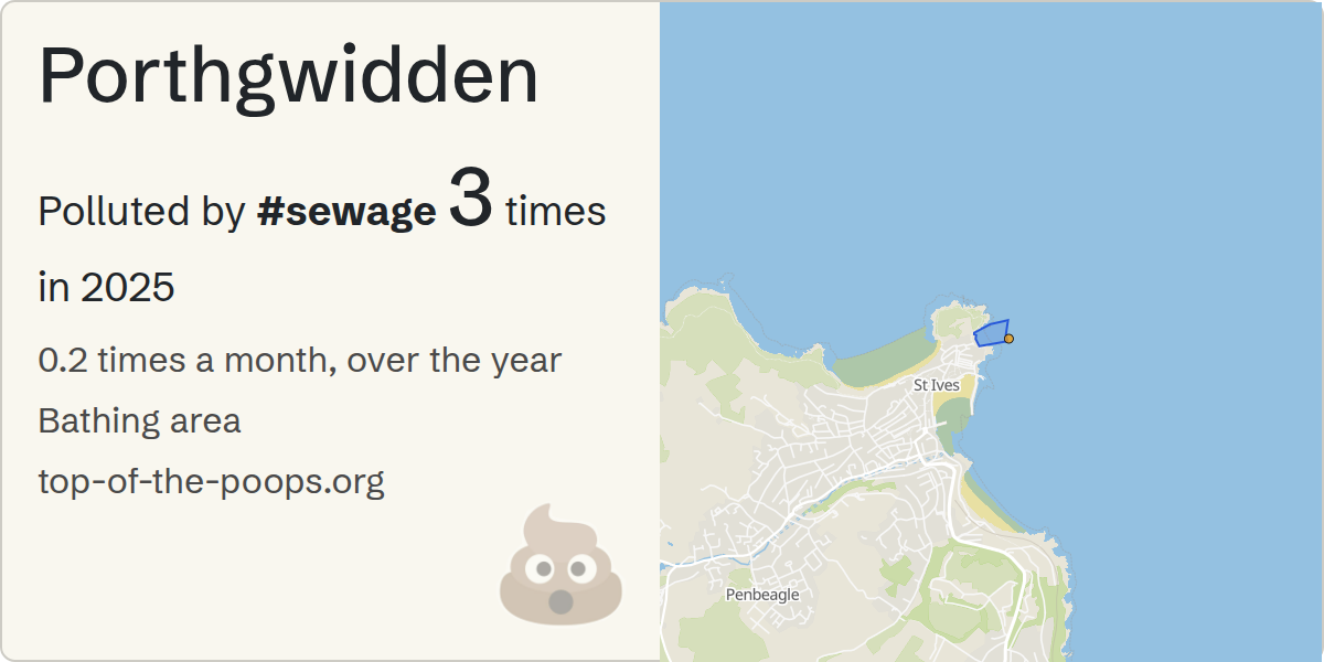 Sewage pollution map of Porthgwidden