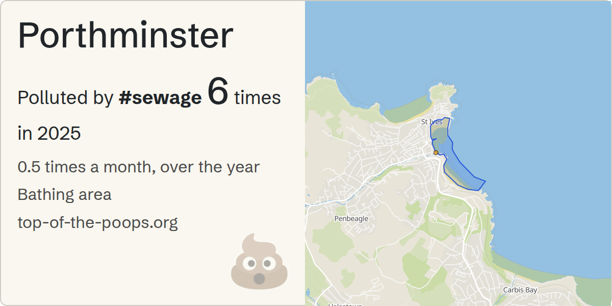 Sewage pollution map of Porthminster