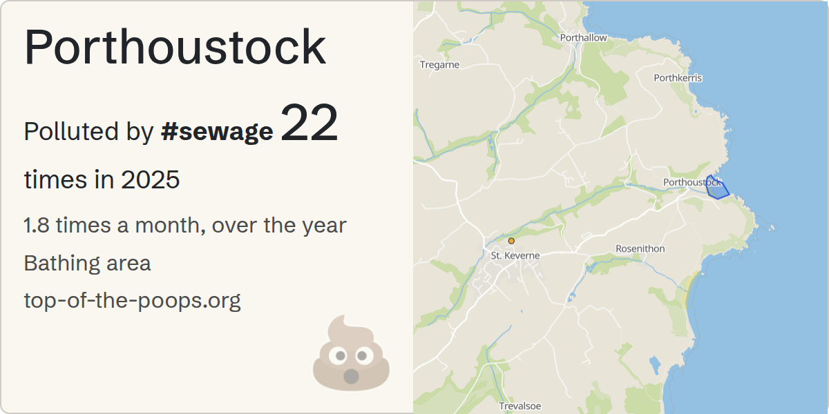 Sewage pollution map of Porthoustock