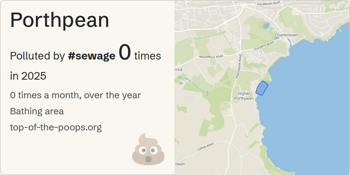 Sewage pollution map of Porthpean