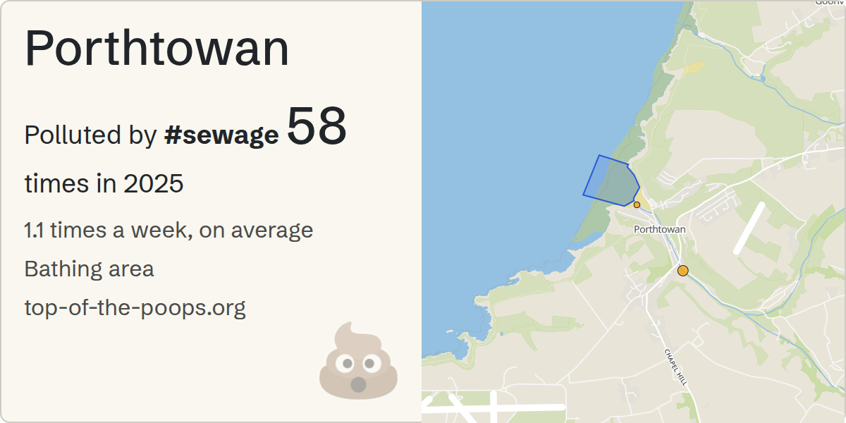 Sewage pollution map of Porthtowan