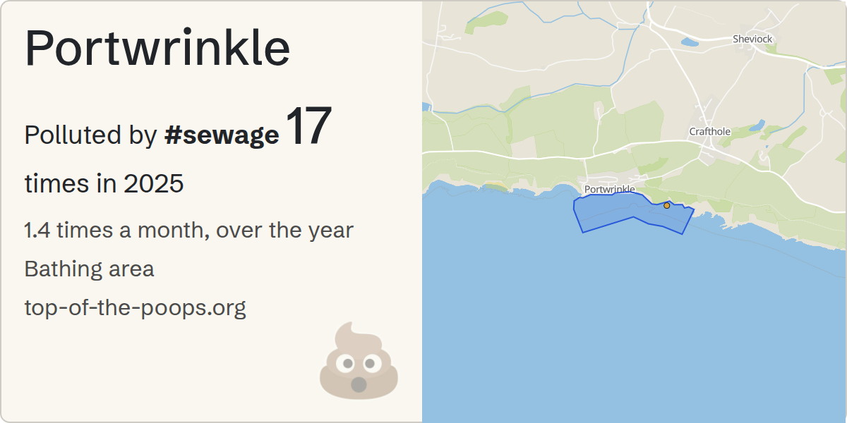 Sewage pollution map of Portwrinkle