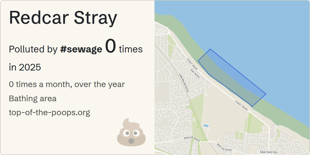 Sewage pollution map of Redcar Stray