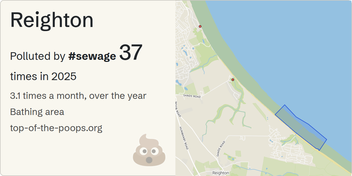 Sewage pollution map of Reighton