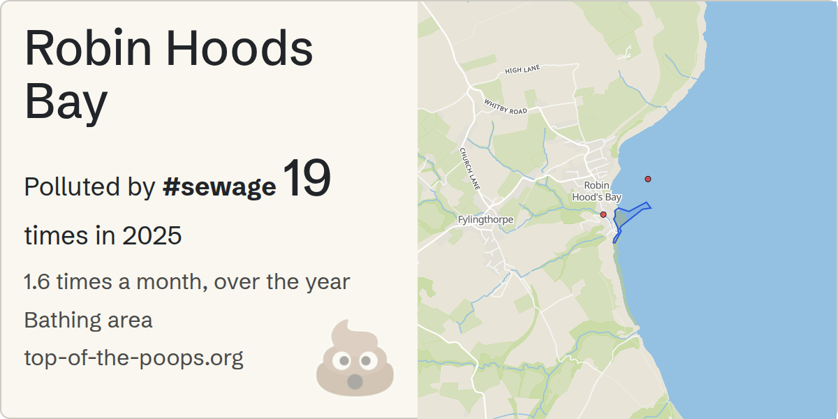Sewage pollution map of Robin Hoods Bay