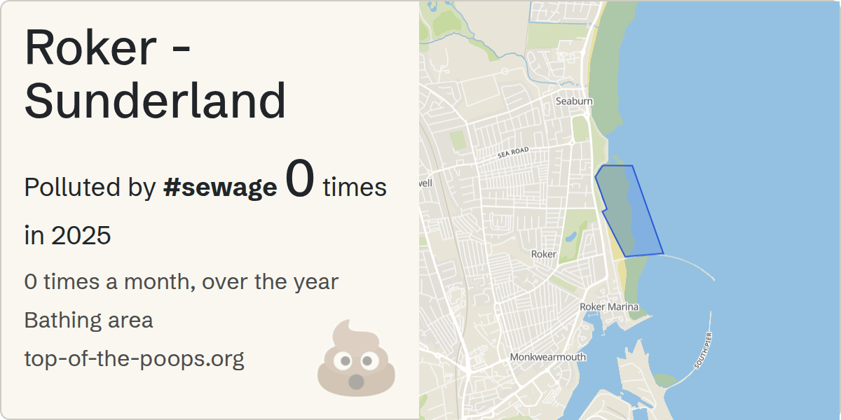 Sewage pollution map of Roker - Sunderland