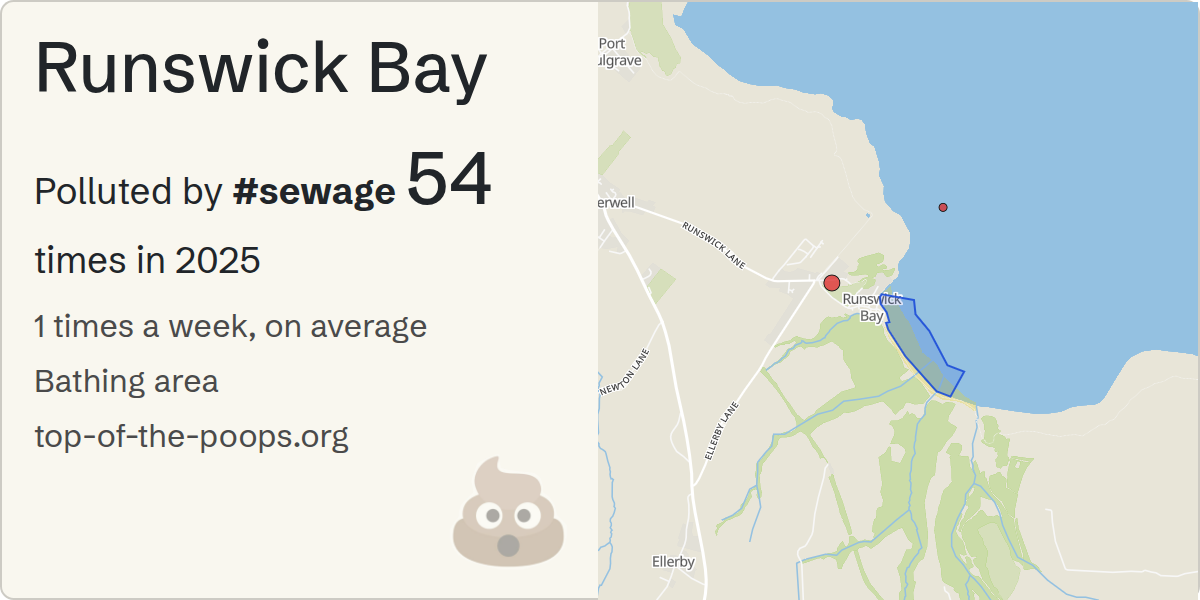 Sewage pollution map of Runswick Bay