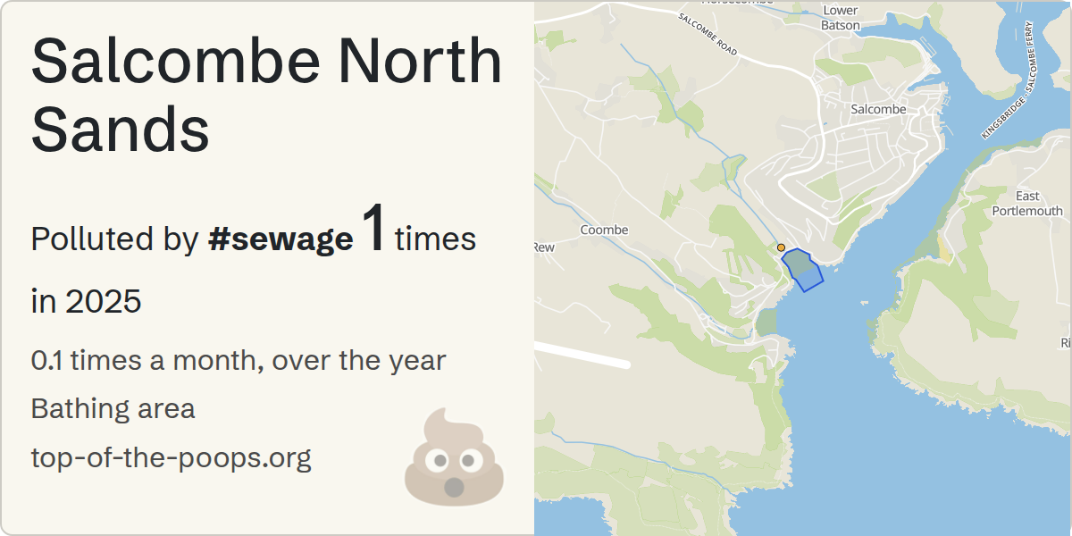 Sewage pollution map of Salcombe North Sands