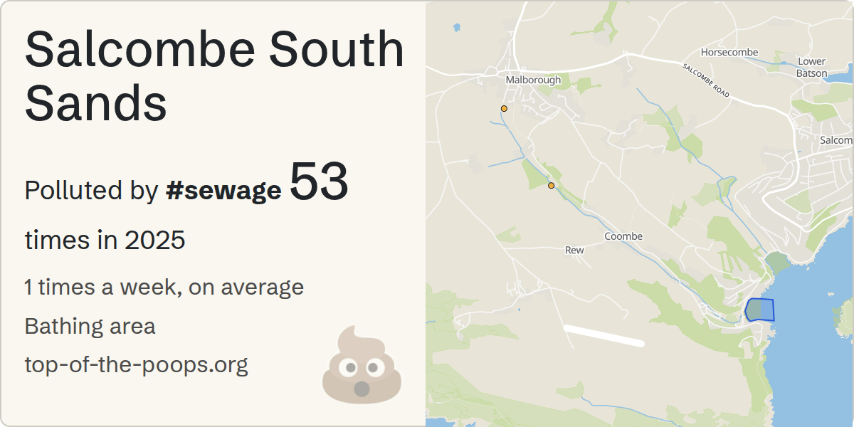 Sewage pollution map of Salcombe South Sands