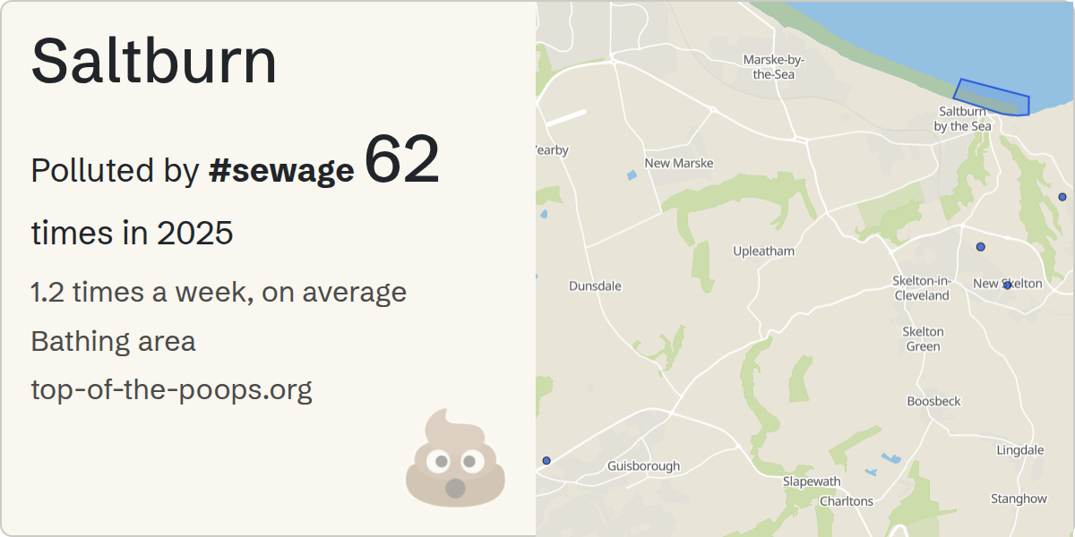 Sewage pollution map of Saltburn