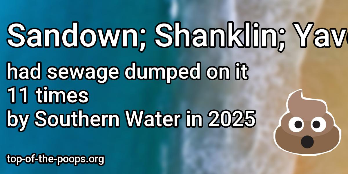 Sewage pollution at Sandown; Shanklin; Yaverland