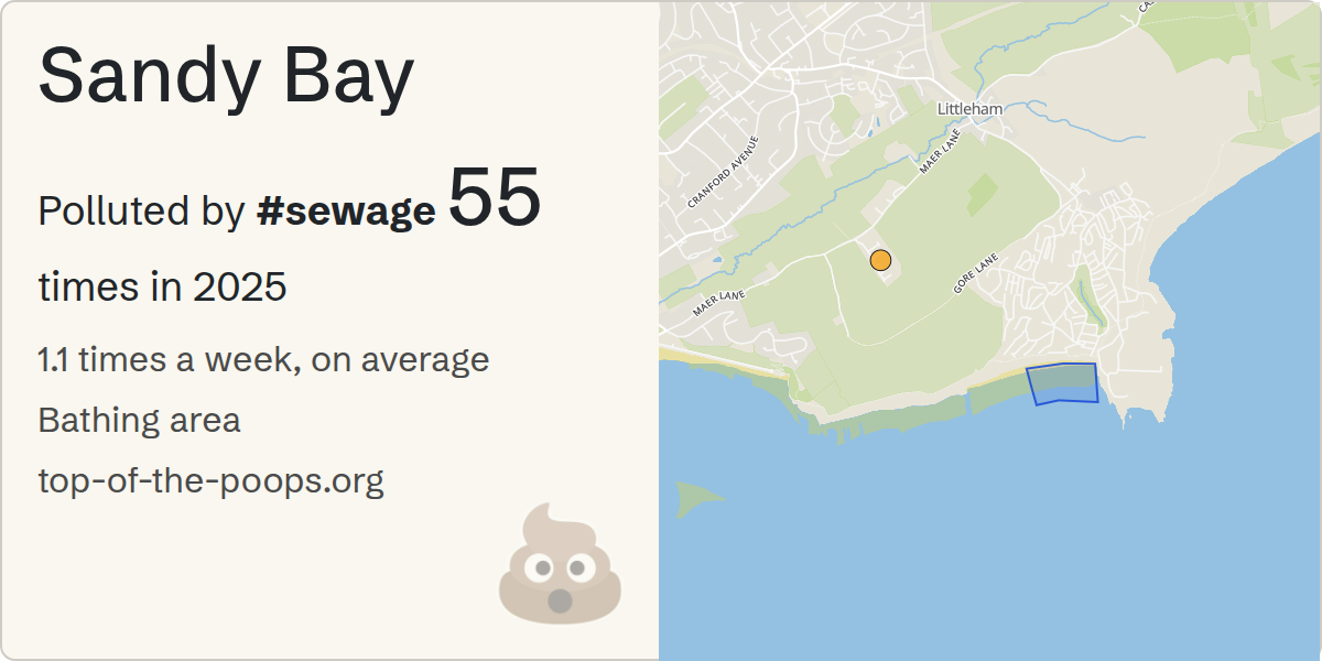 Sewage pollution map of Sandy Bay