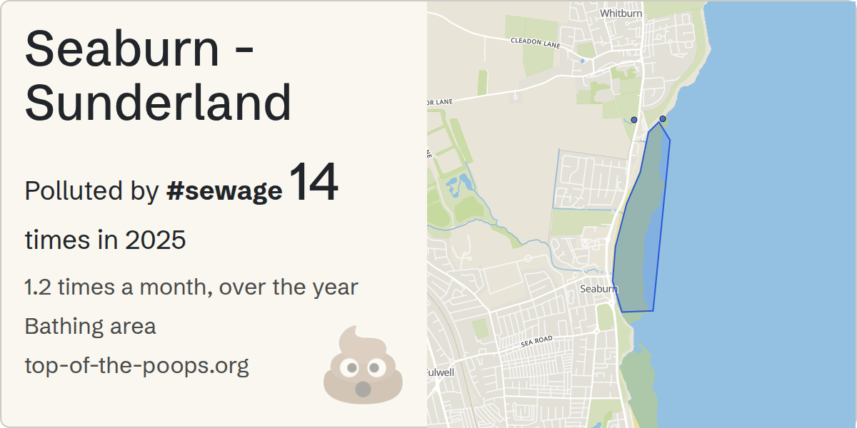 Sewage pollution map of Seaburn - Sunderland
