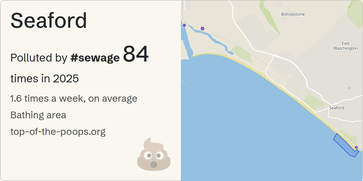 Sewage pollution map of Seaford
