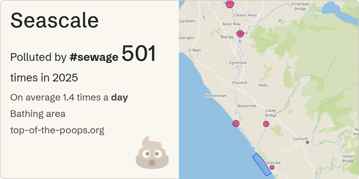 Sewage pollution map of Seascale
