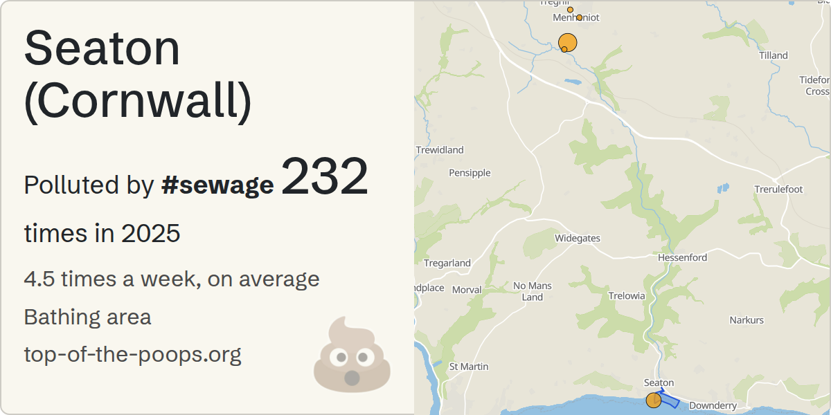 Sewage pollution map of Seaton (Cornwall)