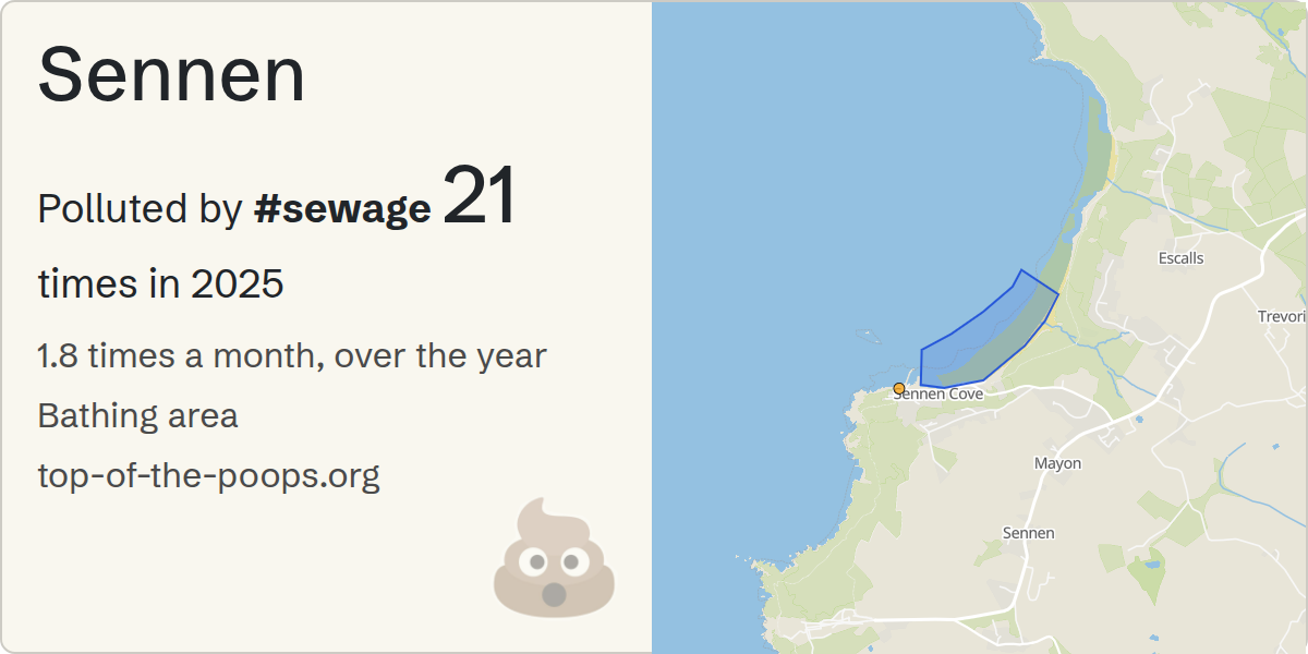 Sewage pollution map of Sennen
