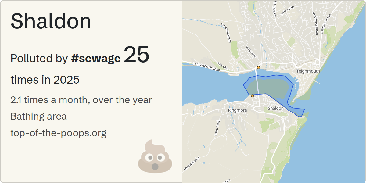 Sewage pollution map of Shaldon