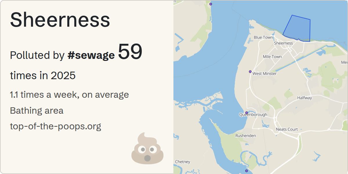 Sewage pollution map of Sheerness