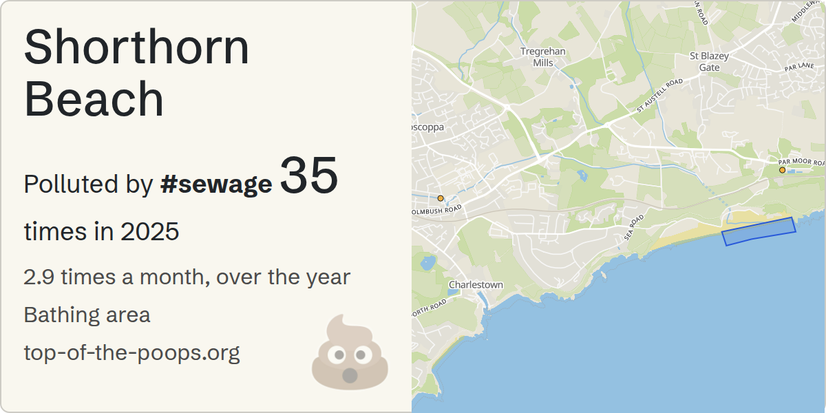 Sewage pollution map of Shorthorn Beach