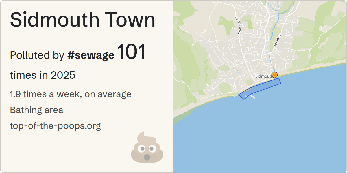 Sewage pollution map of Sidmouth Town