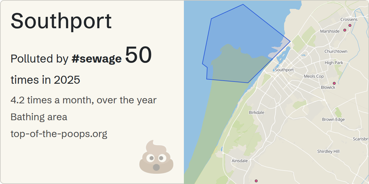 Sewage pollution map of Southport