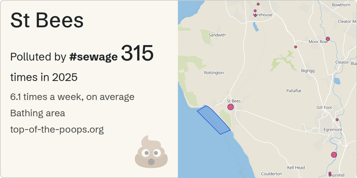 Sewage pollution map of St Bees