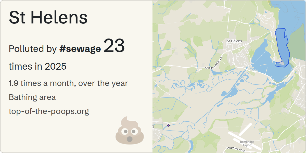 Sewage pollution map of St Helens
