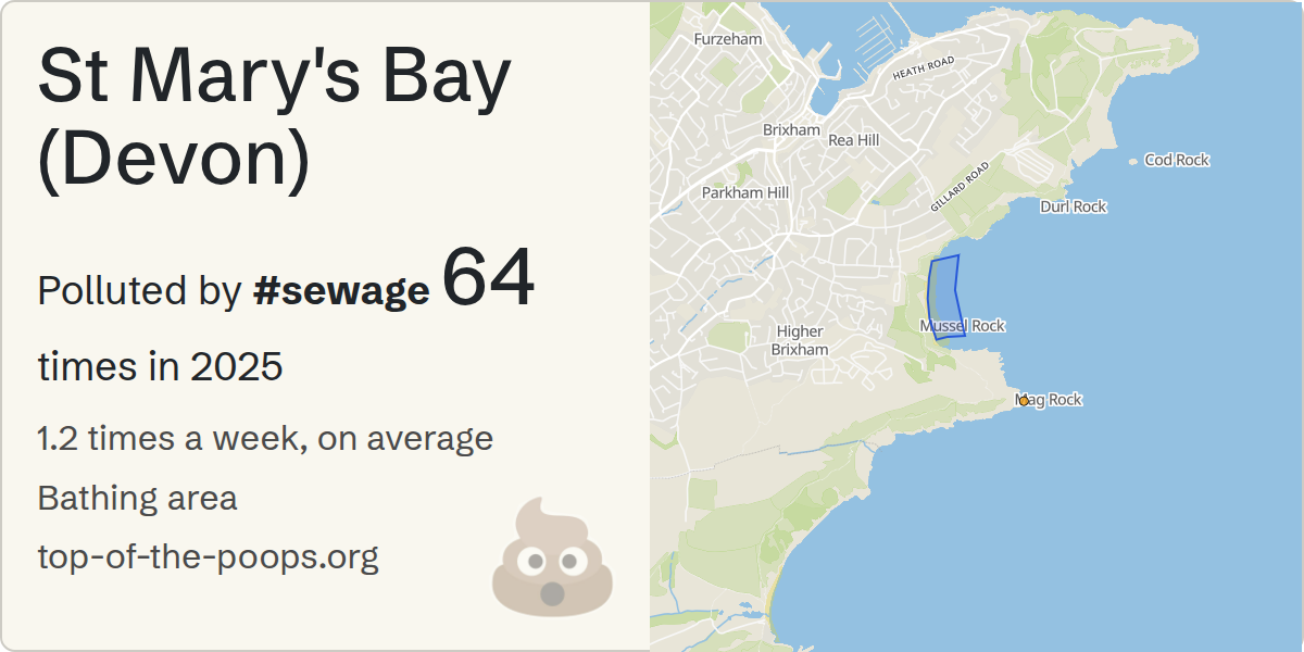 Sewage pollution map of St Mary's Bay (Devon)