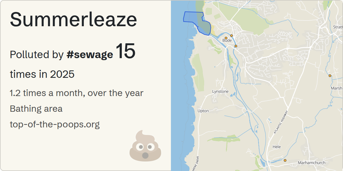 Sewage pollution map of Summerleaze