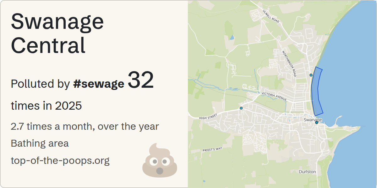 Sewage pollution map of Swanage Central