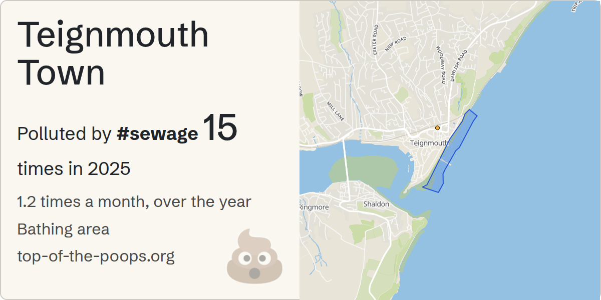 Sewage pollution map of Teignmouth Town