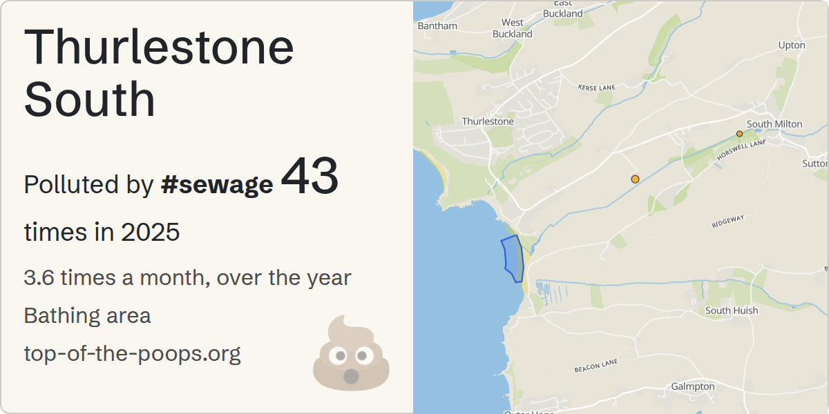 Sewage pollution map of Thurlestone South