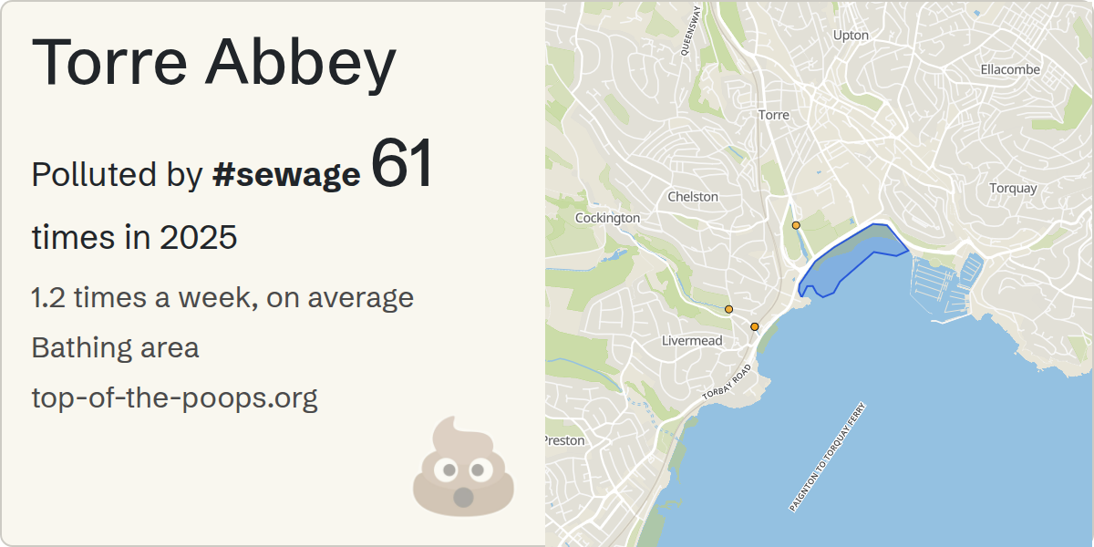 Sewage pollution map of Torre Abbey