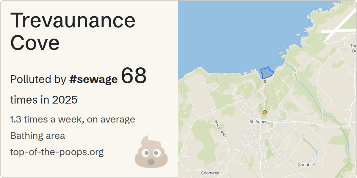 Sewage pollution map of Trevaunance Cove