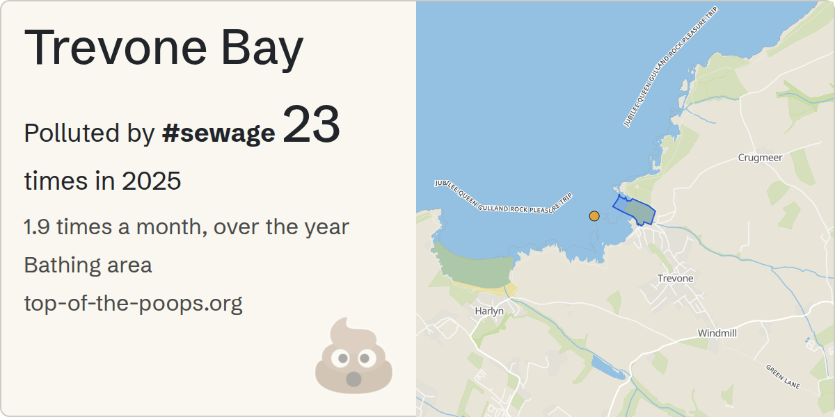 Sewage pollution map of Trevone Bay