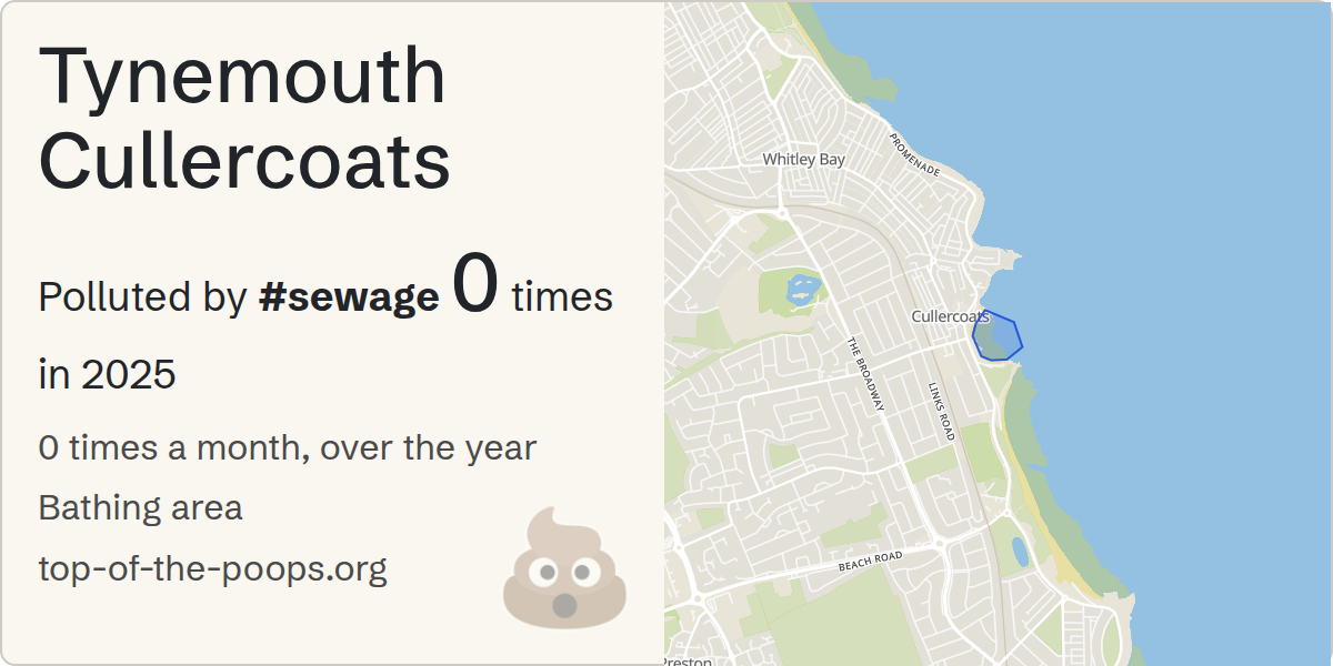 Sewage pollution map of Tynemouth Cullercoats